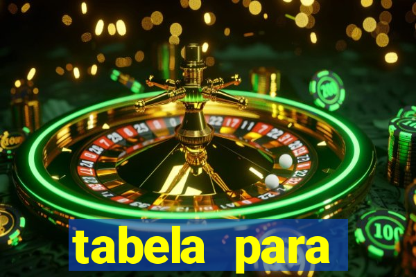 tabela para misturar cores